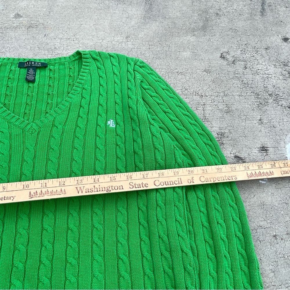 Green Cable Knit Sweater - Picture 6 of 7